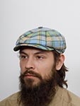 Кепка STETSON арт. 6873302 HATTERAS LINEN CHECK (голубой / зеленый)